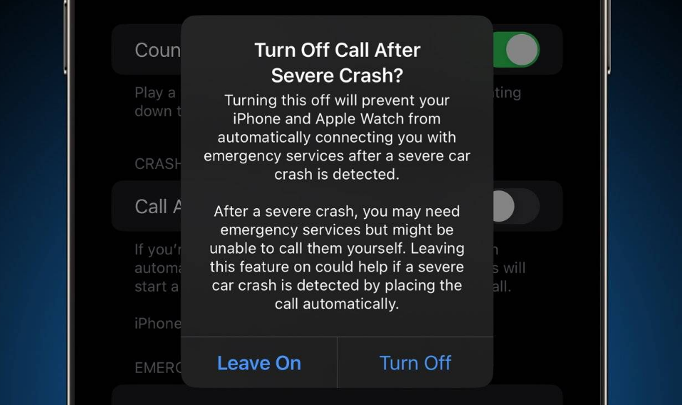 莘县苹果14维修分享 iPhone 14 和 Apple Watch 上关闭崩溃检测 