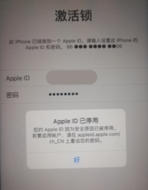 莘县苹果手机维修分享iPhone 12 出现提示“Apple ID 已停用”怎么办 